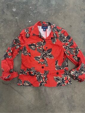 EVAN-PICONE Orange Floral-Print Jacket